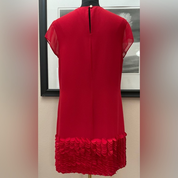 TED BAKER Women’s Red Cap Sleeve Circle Applique Hem Glana Dress Size 4 US 10 - Picture 5 of 13
